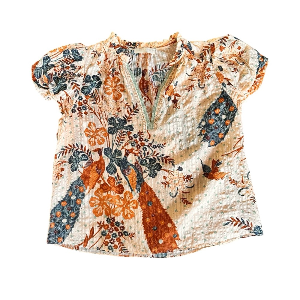 Ulla Johnson “Rana” Blouse – Brown/Blue – Size 6 – EUC